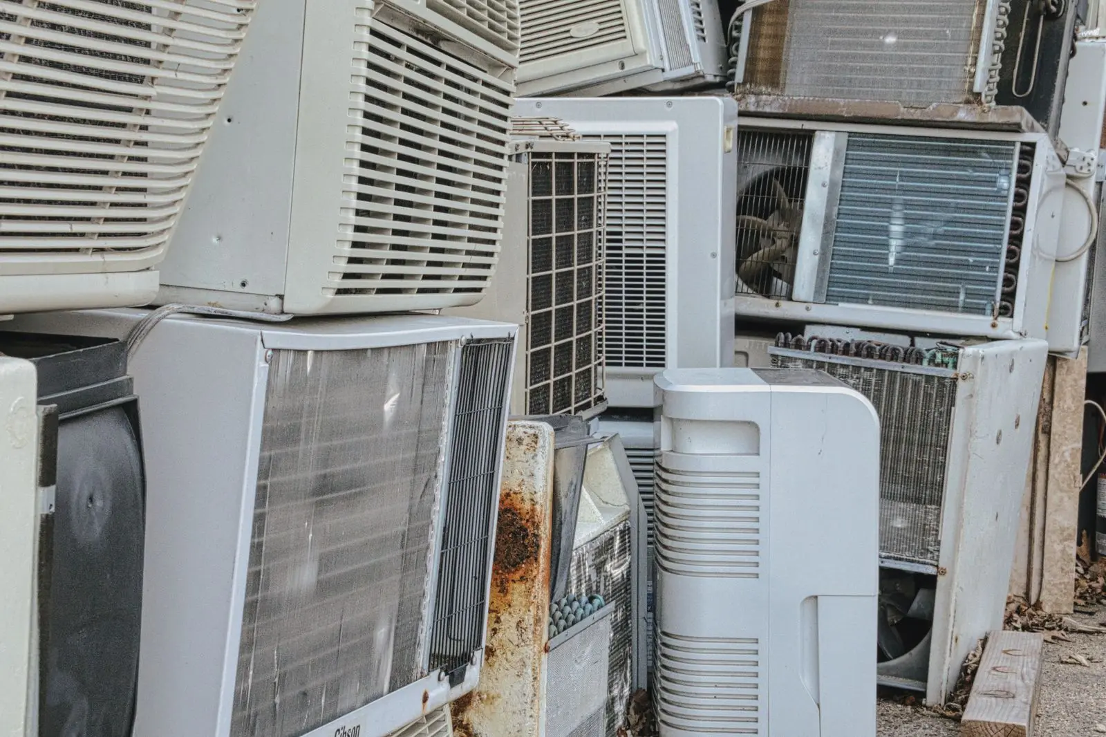 Before: Old, rusted air conditioning units